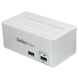 StarTech.com Docking station per dischi rigidi SATA USB 3.0 SSD/HDD con hub USB di ricarica rapida integrato e supporto UASP per