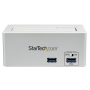 StarTech.com Docking station per dischi rigidi SATA USB 3.0 SSD/HDD con hub USB di ricarica rapida integrato e supporto UASP per