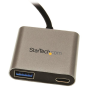 StarTech.com Hub USB-C a 2 porte con Power Delivery - USB-C a USB-A e USB-C - Hub Concentratore USB 3.0