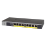 NETGEAR GS108LP Non gestito Gigabit Ethernet (10/100/1000) Supporto Power over Ethernet (PoE) 1U Nero, Grigio