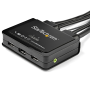 StarTech.com Switch KVM HDMI a 2 porte 4K 60Hz - Switch KVM compatto a doppia porta UHD/Ultra HD USB con cavi da 4 piedi integra