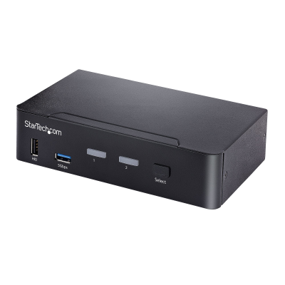 StarTech.com Switch KVM USB C, KVM DisplayPort a 2 porte con video HDR 4K 60Hz UHD, Audio da 3,5 mm, Hub USB con 4x USB HID e 2x
